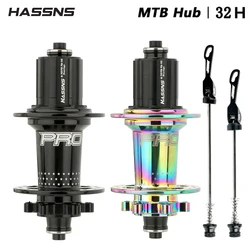 Hassns Cube Pro 7 32/24 Hole mtb Rear K7 Noisy Hub 4 Bearing 6 Pawl 120 Click Bicycle Cube Suitable For 7/8/9/10/11/12 Speeds