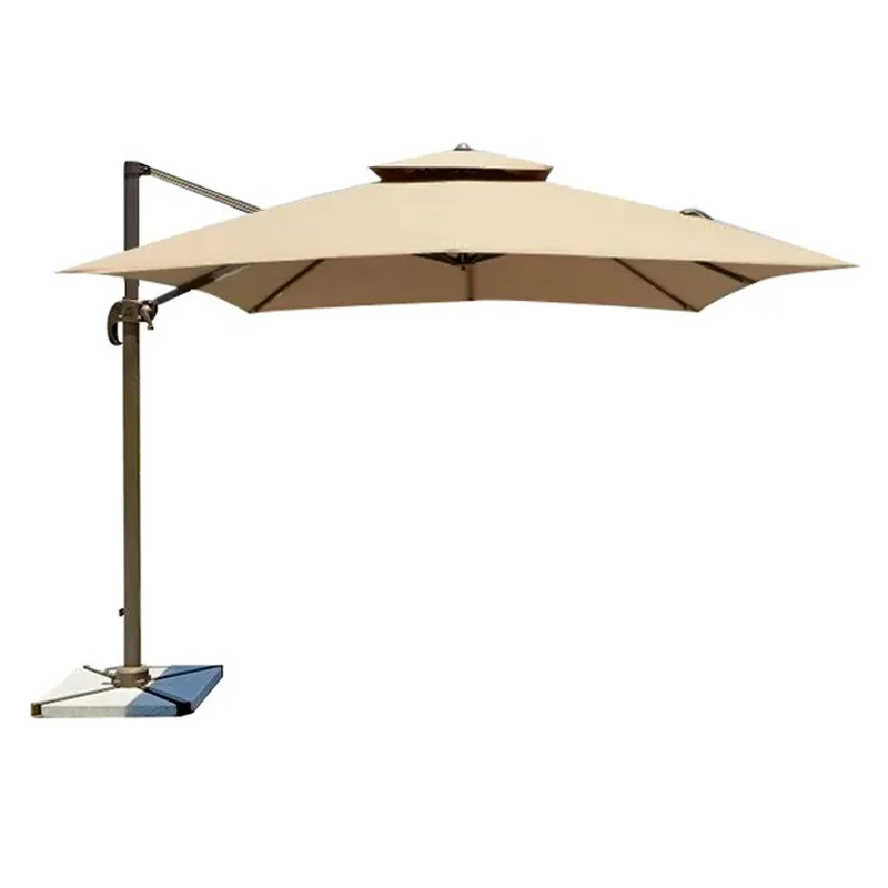 

Double-top square courtyard umbrella, villa bungalow to keep out the rain