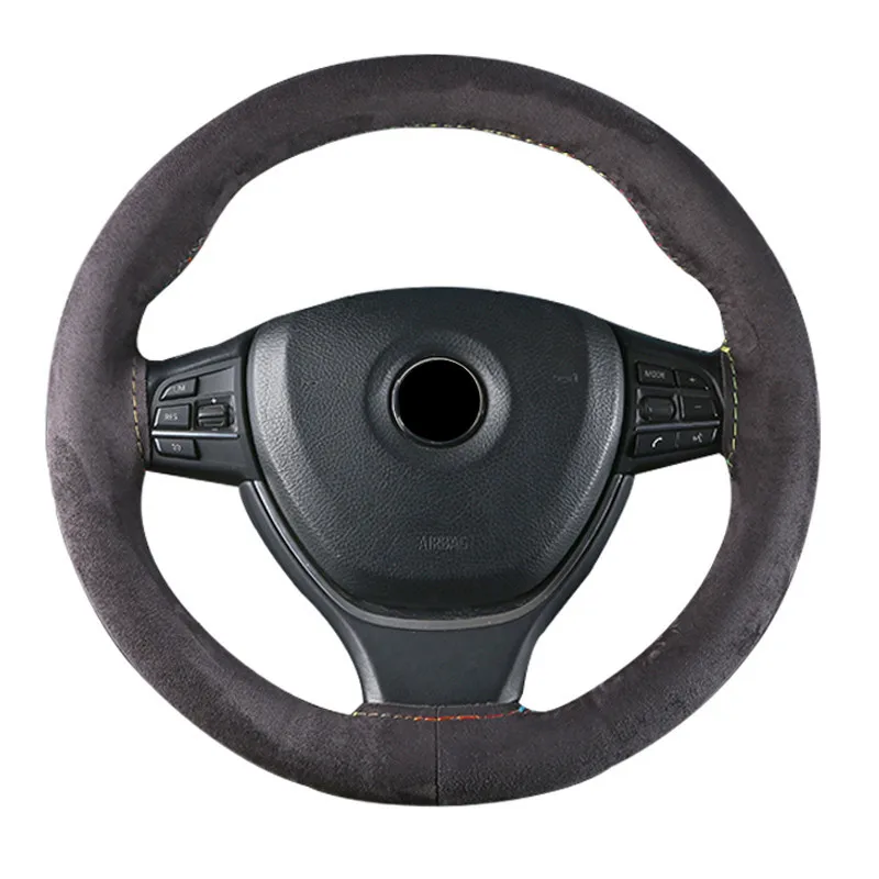 

For Diameter 37-38cm With Needles And Thread Car Accessories Universal Hand Sewing Suede Steering Wheel Braid Cover