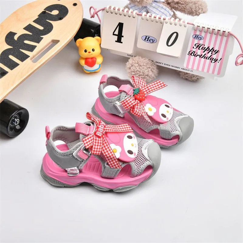 

Sweet My Melody Anime Kawaii Sanrio Ins Net Casual Sandals Summer 2025 New Cute Breathable Beach Shoes Boys Girls Gifts Toys