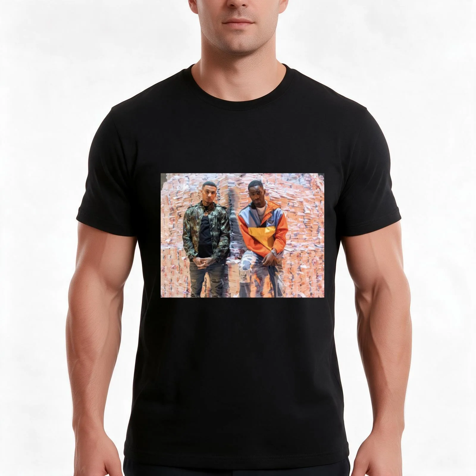 DAVE X FREDO T-Shirt Summer Casual Cotton Tee Oversized Streetwear Tops Vintage Graphic Print Loose Fit Short Sleeve