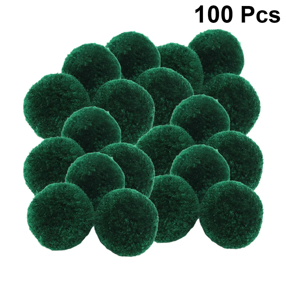 

100Pcs Christmas DIY Soft Ball Decor Dark Green Creative Material Manual Holiday Craft Christmas DIY Ball Decor