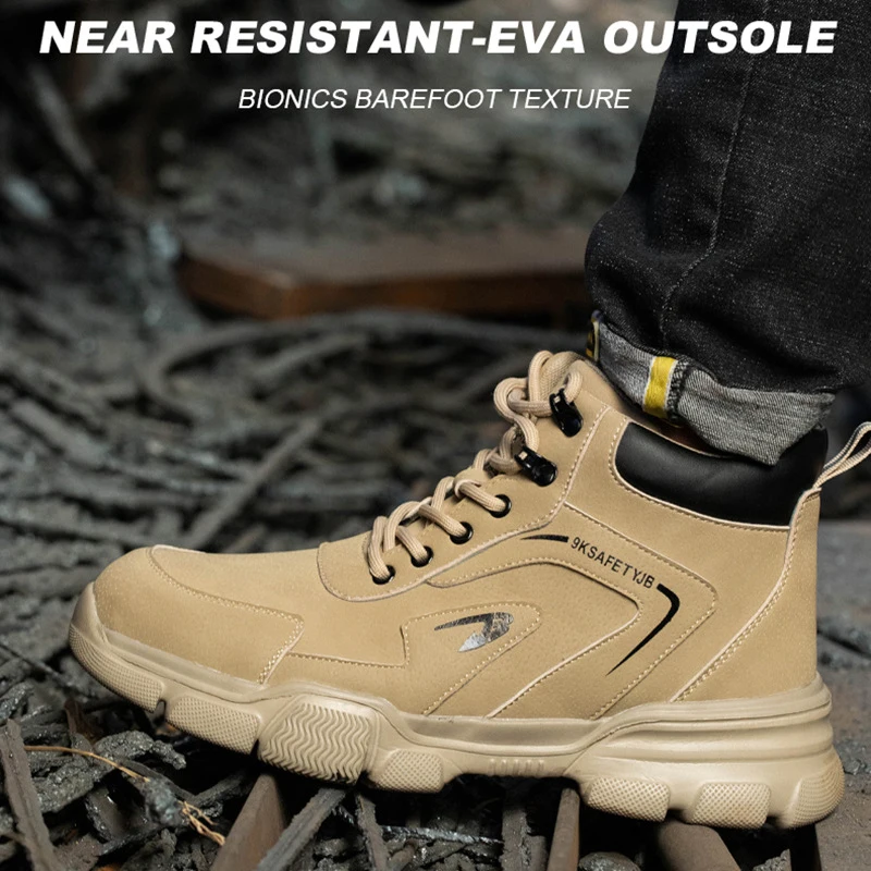 New Male Steel Toe Work Safety Boot Lightweight Breathable Anti-smashing Stab-Resistant Non-slip Casual Sneaker Security Boots