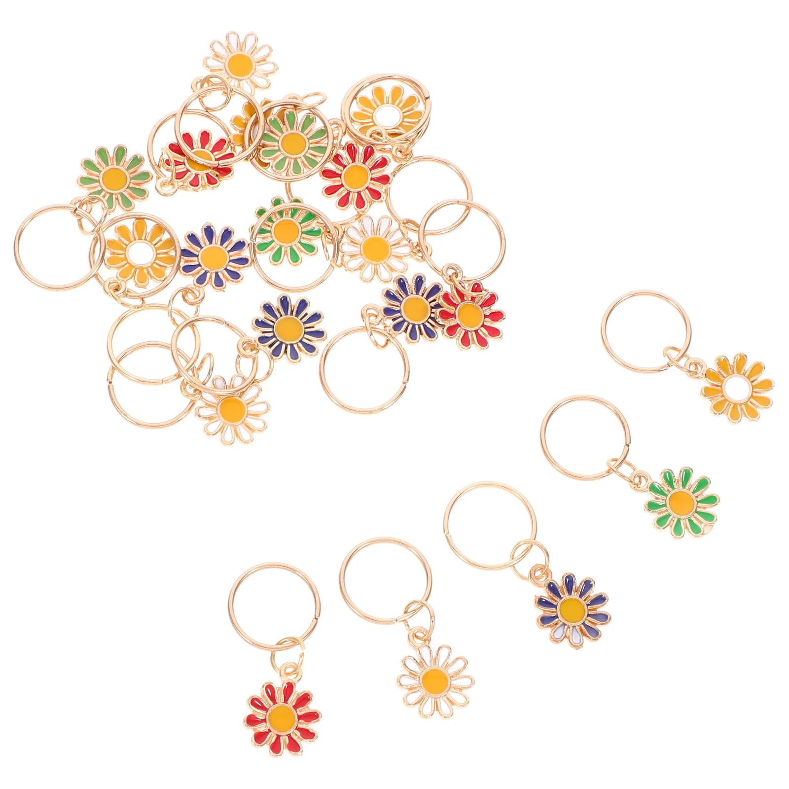 

20 Pcs Hair Jewelry for Braids Charms Accessories Women Orange White Green Blue Red Color Easy Zinc Alloy Gifts