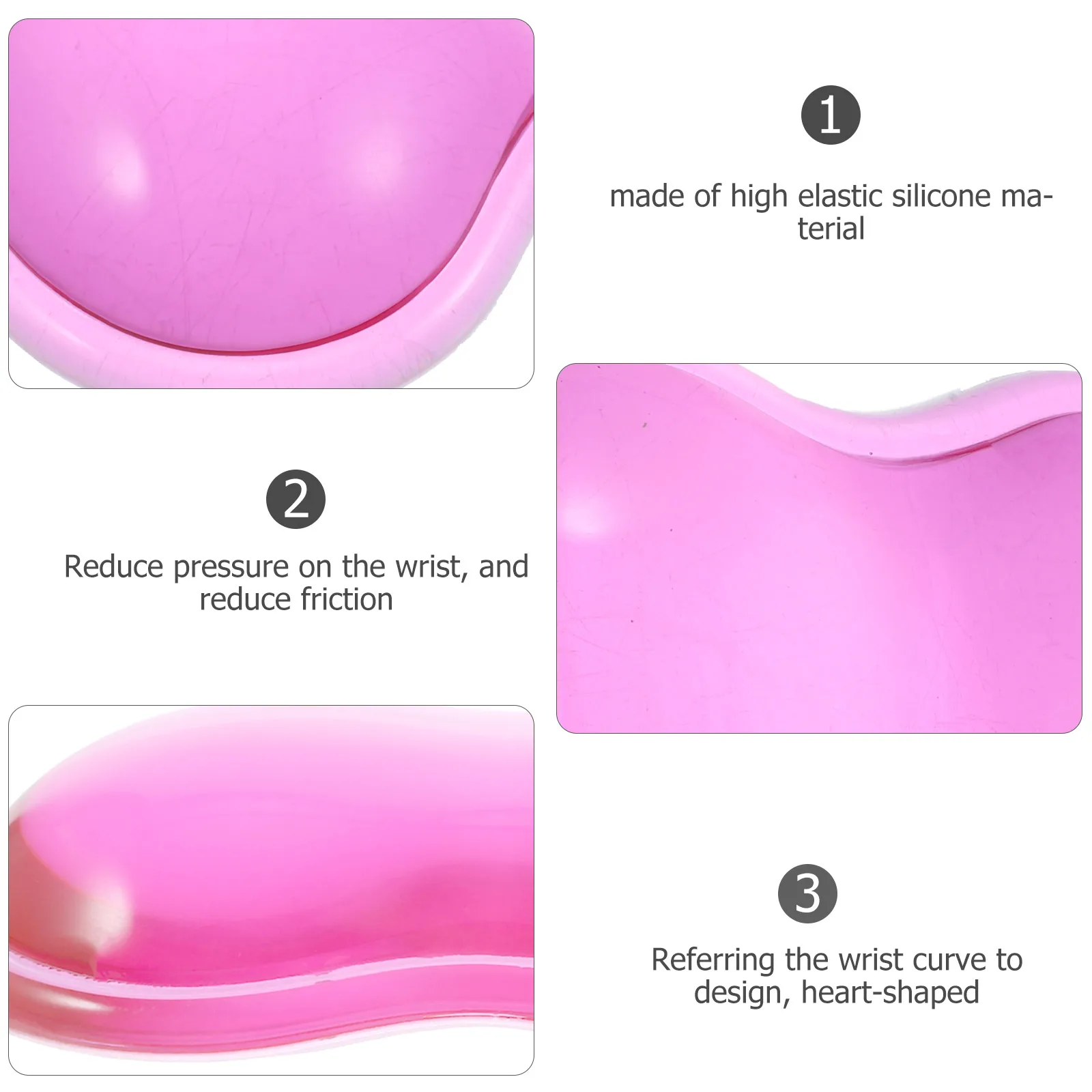 

Keyboard Mouse Pad with Wrist Rest Heart Shaped Mat Cushion for Wristband Purple