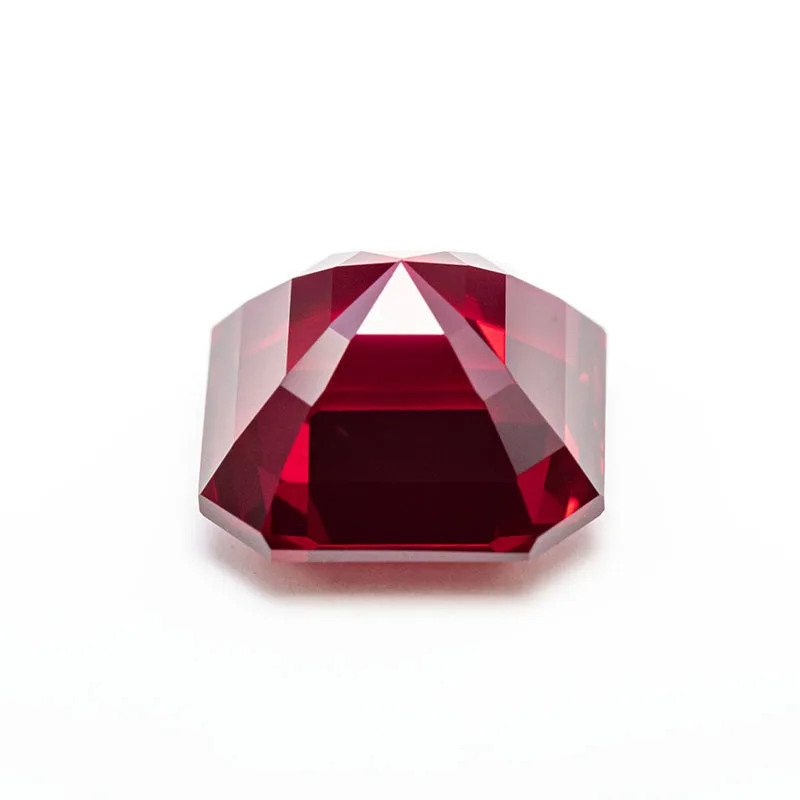 Hochwertiger Laborgezüchteter Rubin in Asscher-Schliff Taubenblutrote Farbe Edelstein-Anhänger für DIY-Schmuckherstellung Wählbares Zertifikat – Detail 2