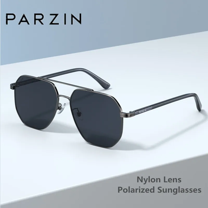 PARZIN Polarized Driving Sunglasses Men Pilot Alloy Frame Sun Glasses Male Nylon Lens Shade Eyewear 8357