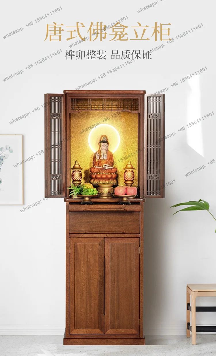 PG Buddhist niche stand cabinet table Buddhist platform home modern Chinese simple style solid wood