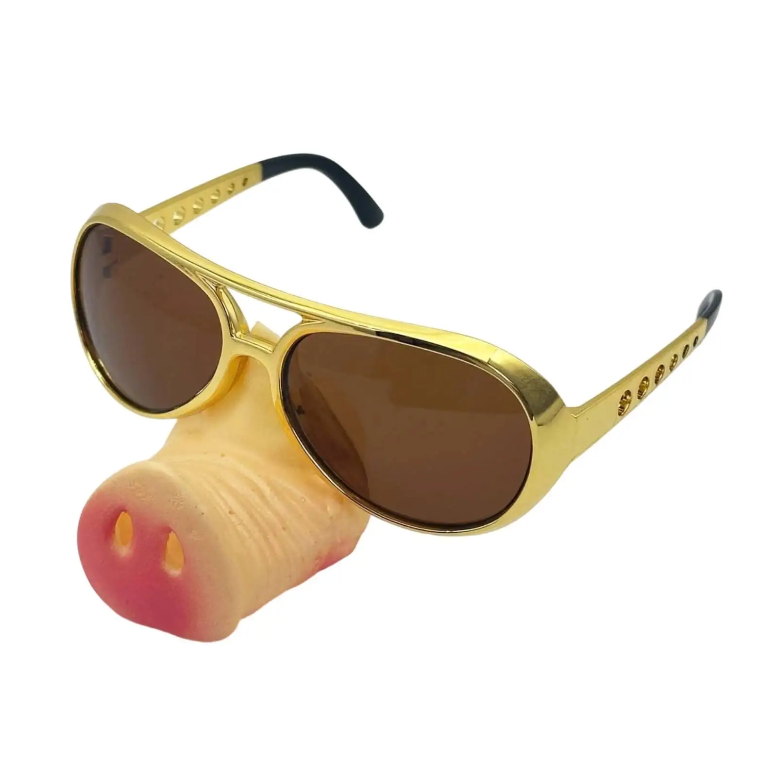 Pig Nose Glasses Photo Props Eyeglasses Eyewear Costume Accessories Funny Disguise Glasses for Cosplay Halloween Festival