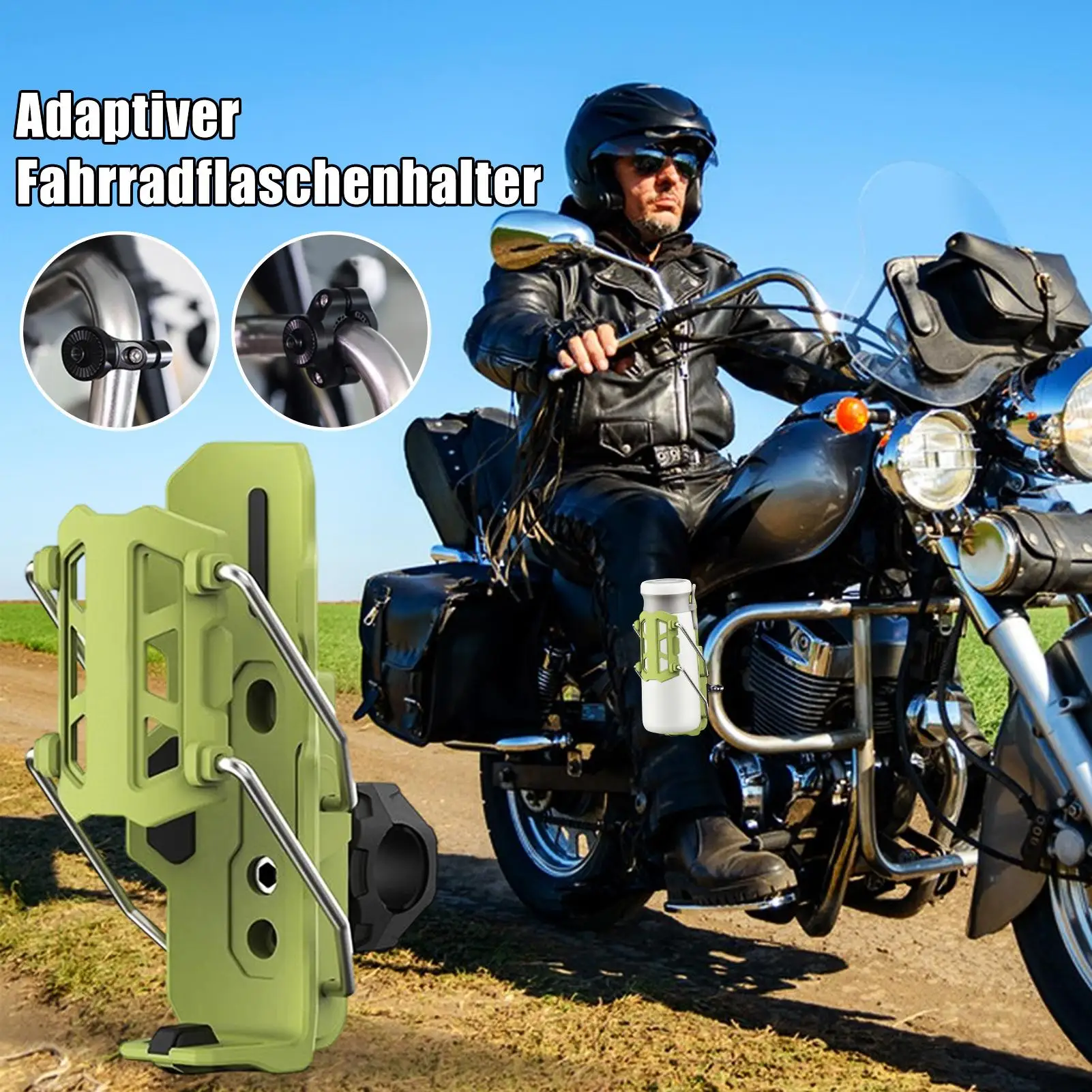 

Automatic Water Bottle Holder 360 Degree Rotatable Adaptive Cupholder Adaptive Bicycle Handlebar Mount Motorcycle Drink Cage