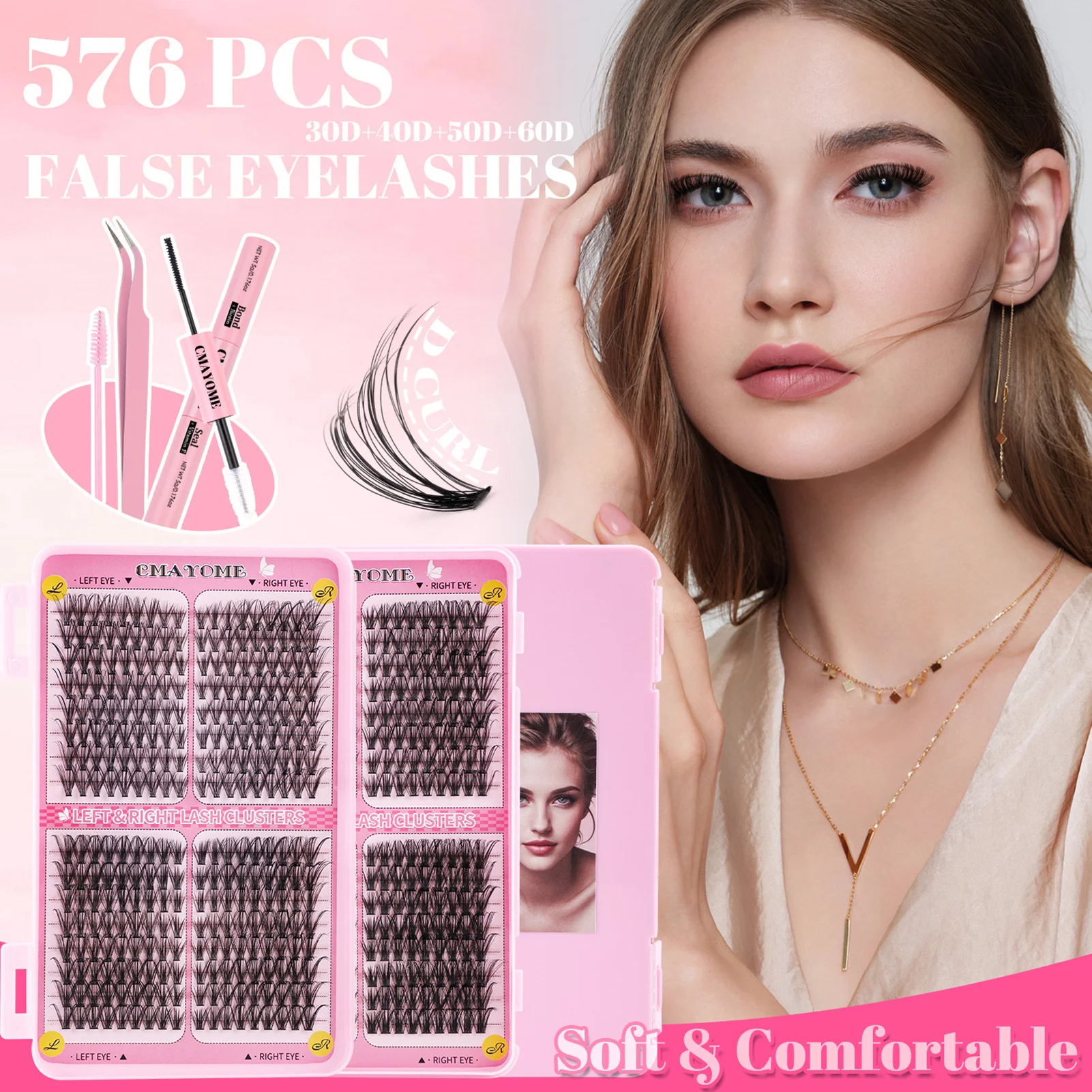

Cosplay Individual Lashes Clusters DIY Thin Band Resuable Lashes for Beginner & Proficients Friendly