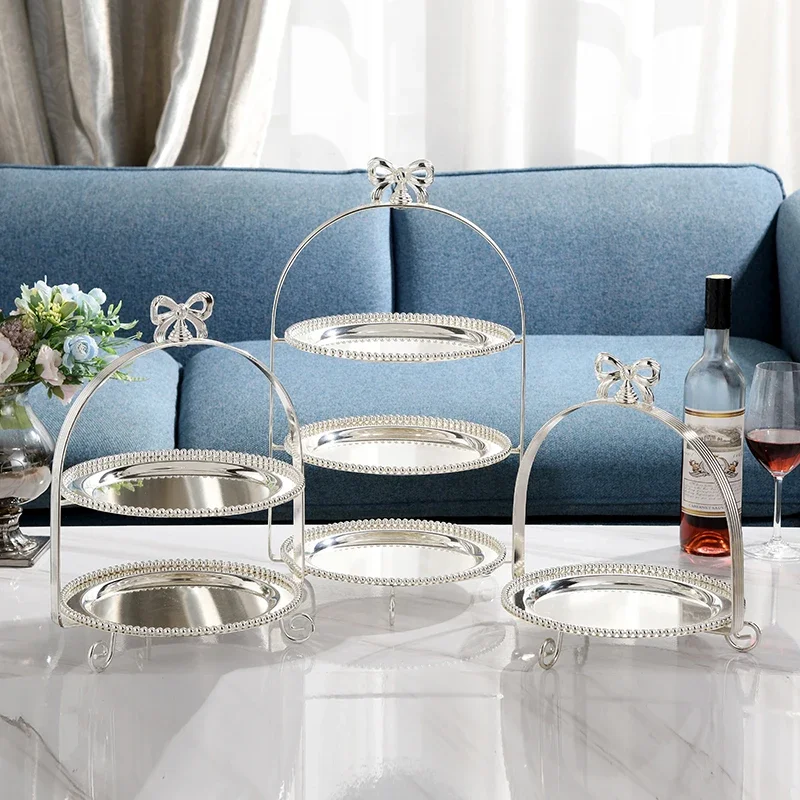 Double Deck Triple Tier Cake Stand, Afternoon Tea, Fruit Cake Plate, Dessert Table, Bow Tie, Pastry Tray, Wedding Table