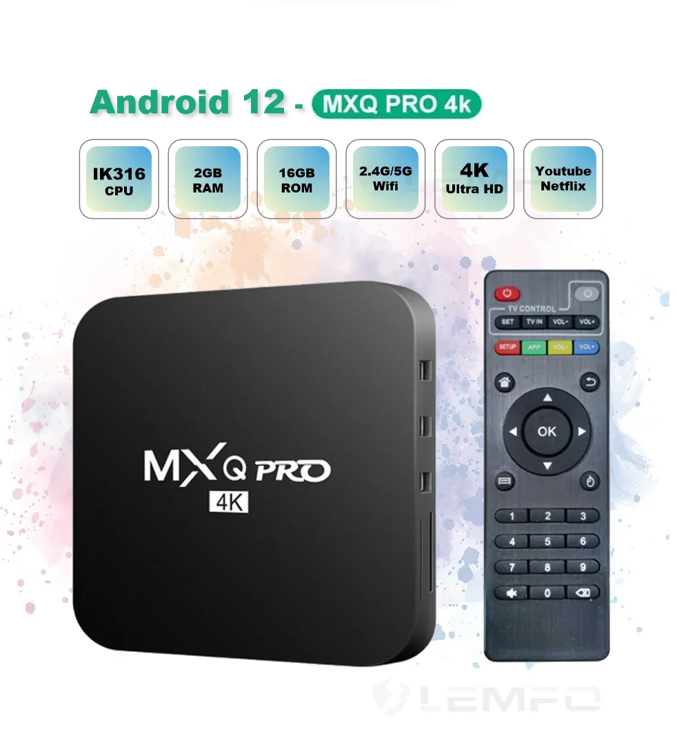 MXQ-PRO Smart TV Box 2024 Android 12.0 2.4/5G Dual-WIFI 4K HD Media Player 3D Video Home Theater TV Set-top Box new