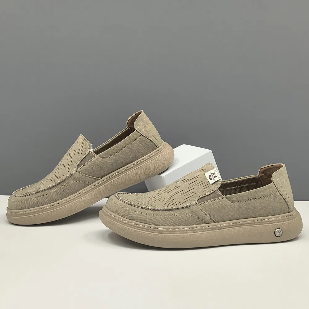 Mens One Piece Soft Leather Loafers Breathable Perforated Summer Lightweight Casual Shoes Office Driving Gift Black Brown
