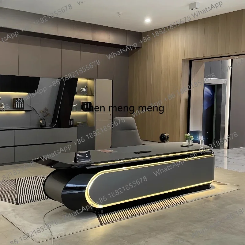 Z10Luxury Combination Computer Desks Organizer Floor Design Secretary Modern Office Desk Wood Work Boss Escritorio Desk Furnitur