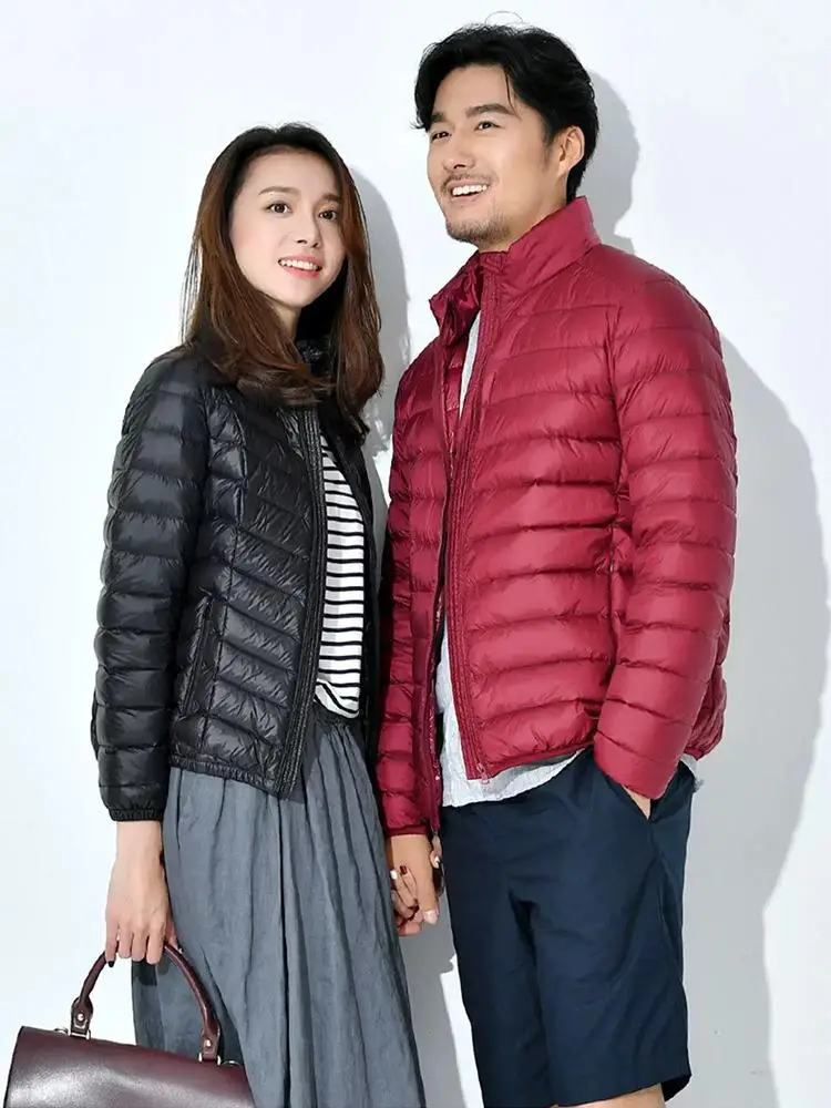 

Lightweight Men's Quilted Jacket Filled White Duck Down, Winter Short Jackets For Man, Waterproof Coat Women