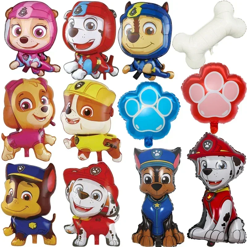 New Paw Patrol Aluminum Foil Balloon Cartoon Ryder Chase Marshall Skye Zuma Birthday Party Decoration Design Children's Toy Ball