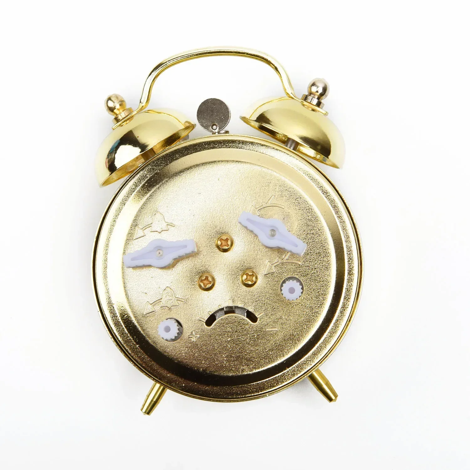 Made Of High Quality Metal Material 7cm Alarm Clock Gift Metal Cute Durable Horseshoe Mechanical Gold Alarm Clock Manual Vintage