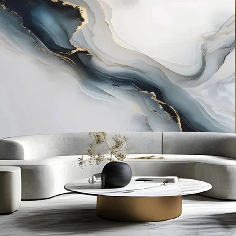 Modern Marble Texture Wallpaper Murals for TV & Sofa Backdrop 3D Wall Art Wall Coverings Elegant Background Painting