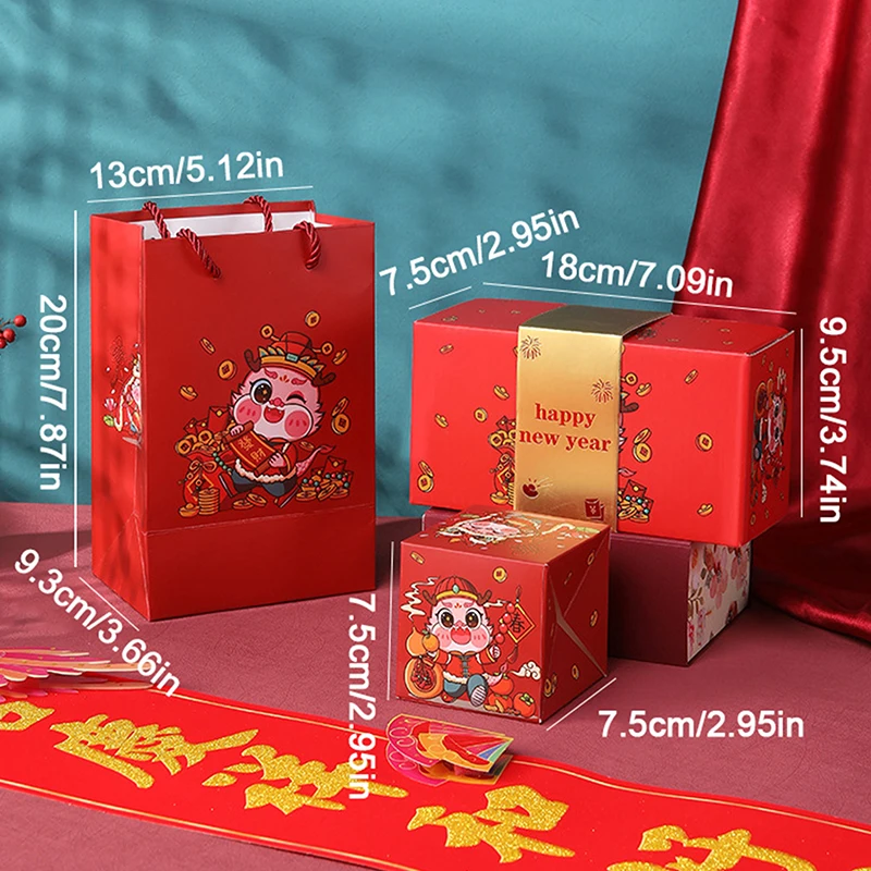 10 قطعة مفاجأة كذاب علب الهدايا انفجار المال هدية صندوق لعقد النقود هدية السنة الجديدة للأقارب والأصدقاء