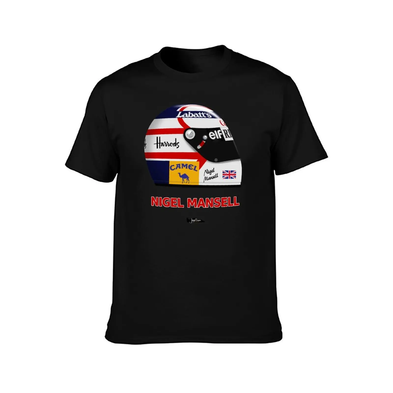 Nigel Mansell 1992 crash helmet. T-Shirt Short sleeve tee man t shirt graphic shirts blanks mens graphic t-shirts big and tall