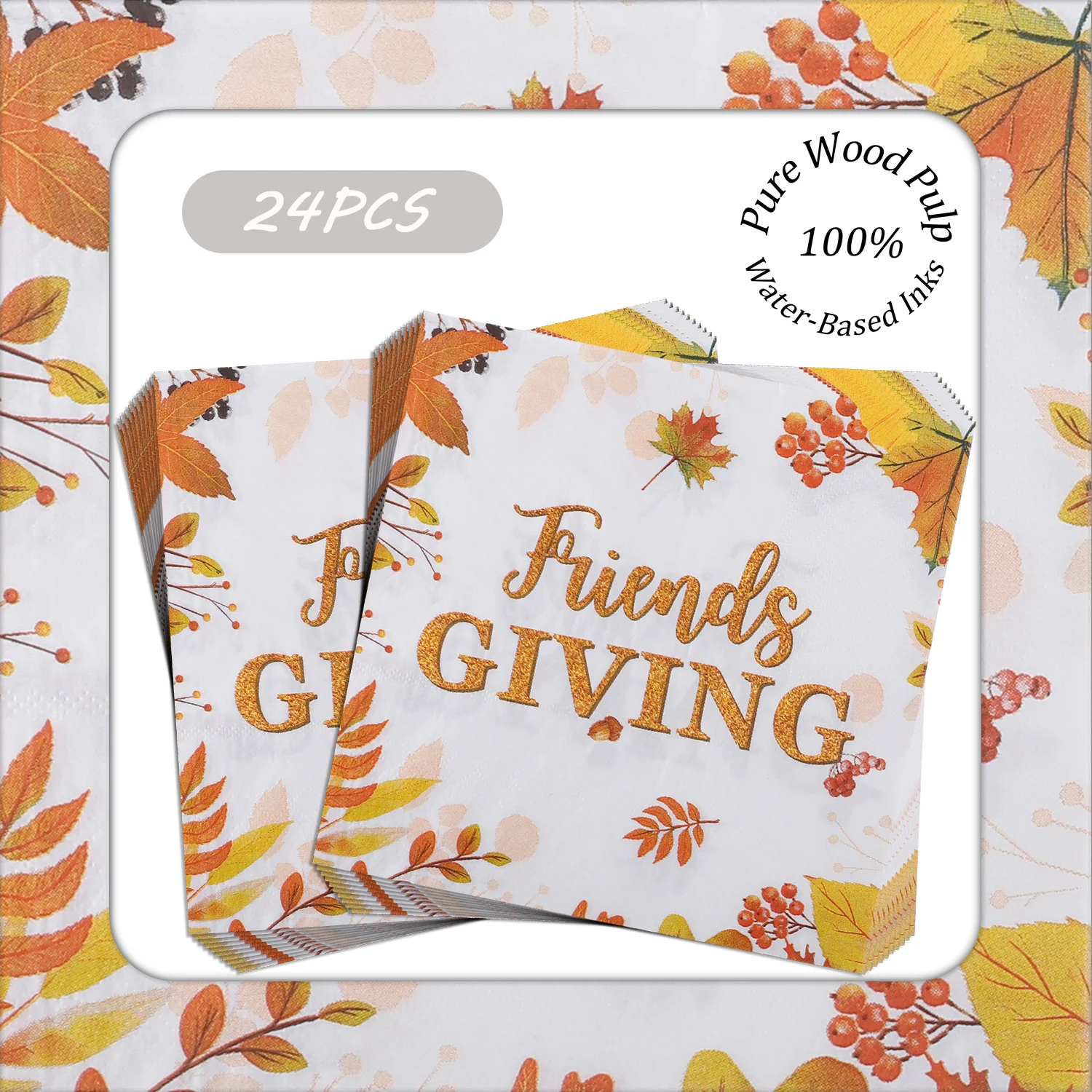 осенние салфетки из чистой древесной массы 33x33 см