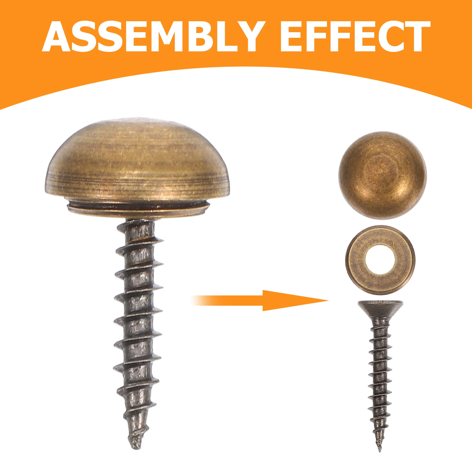 

16pcs Nails Flat Head Nail Copper Self-tapping Mirror Nail Head Screws for Furniture Wooden Board Fixing