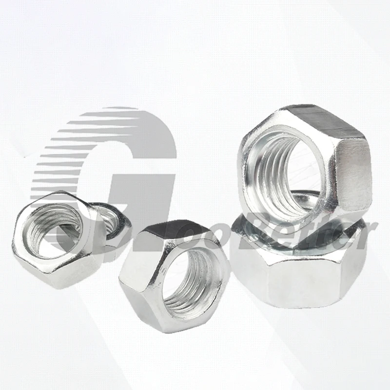 White Zinc Hexagon Hex Nut Carbon Steel Lock Nuts M3(3mm) M4(4mm) M5(5mm) M6(6mm) M8(8mm) M10(10mm) M12(12mm)