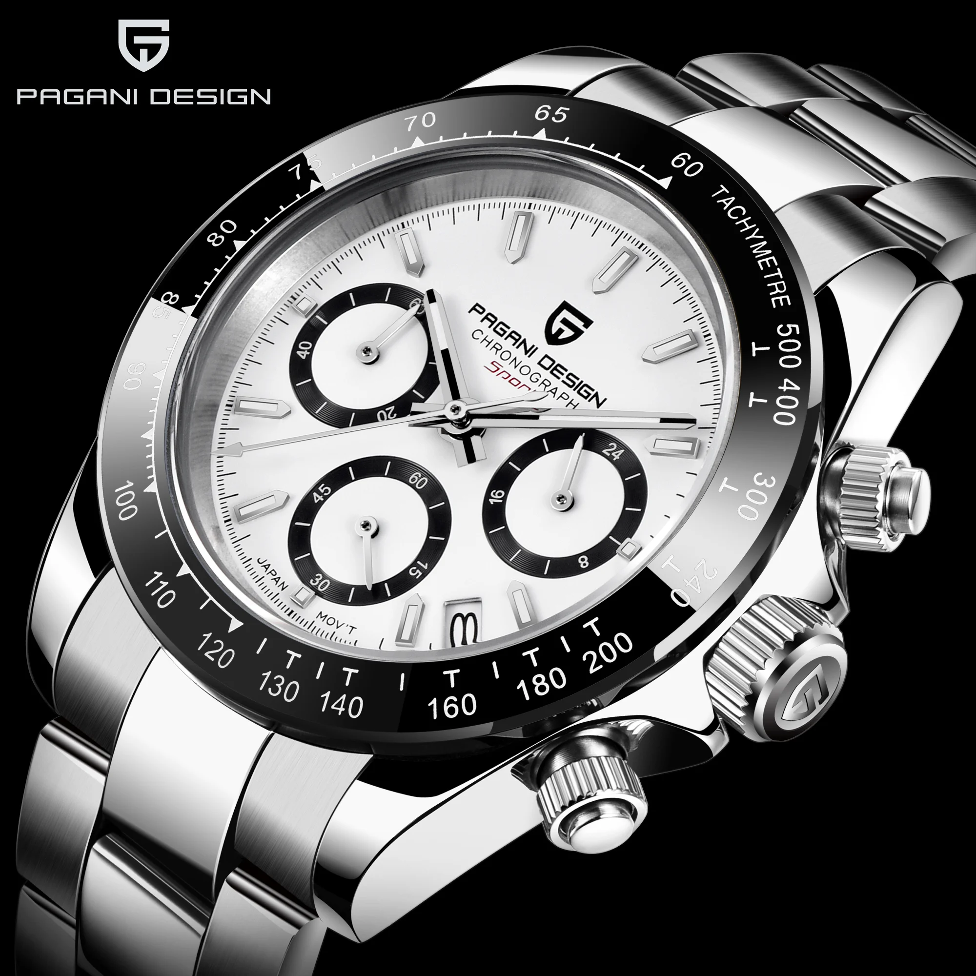 2024 New PAGANI DESIGN Men Automatic Quartz Watches VK63 Stainless Steel Waterproof Business Chronograph Relogios Masculino