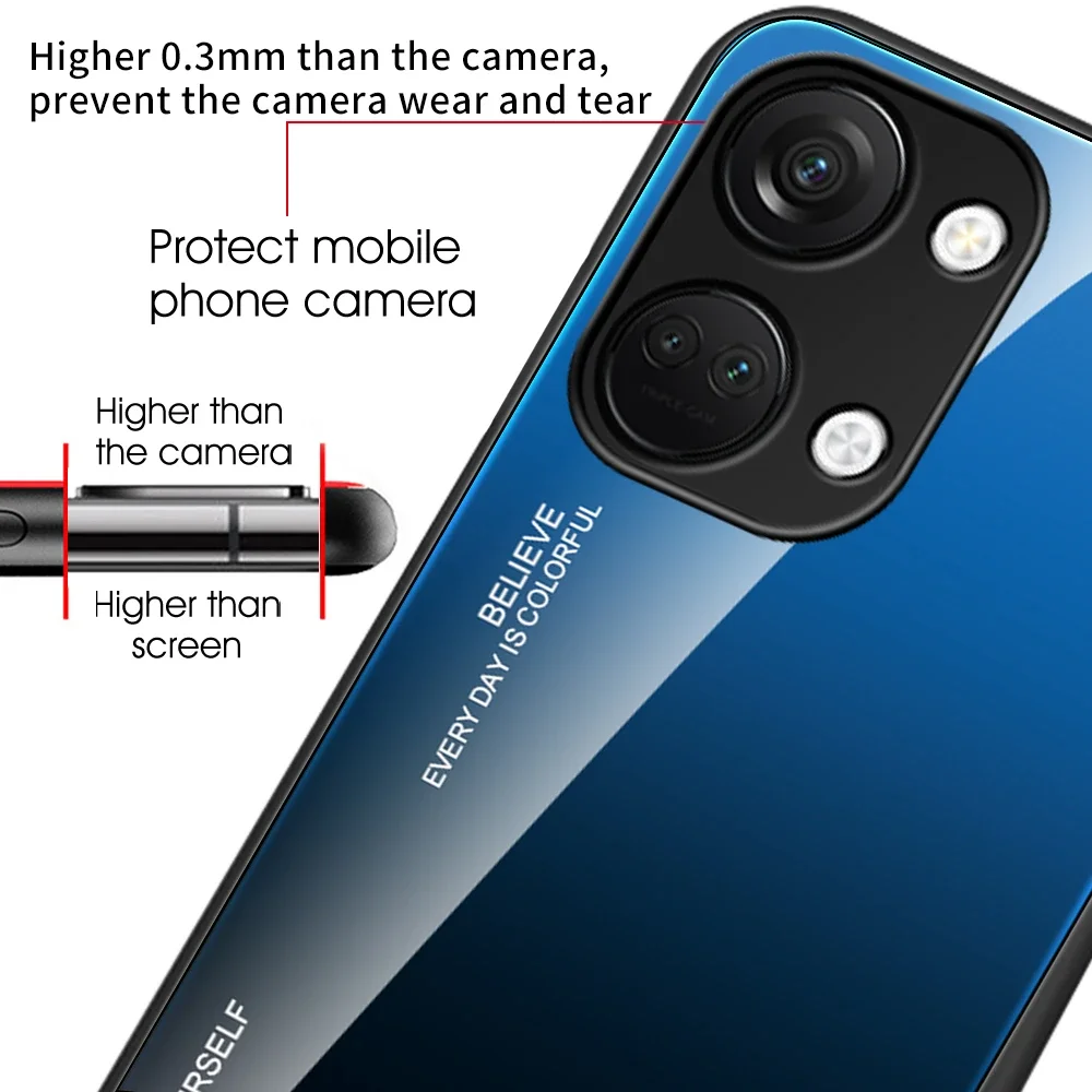 Tempered Glass Case Funda For Poco X7 F6 X6 M6 X5 F5 M5s X4 X3 M3 F2 Pro C65 C75 Gradient Color Painting Pattern Case Back Cover