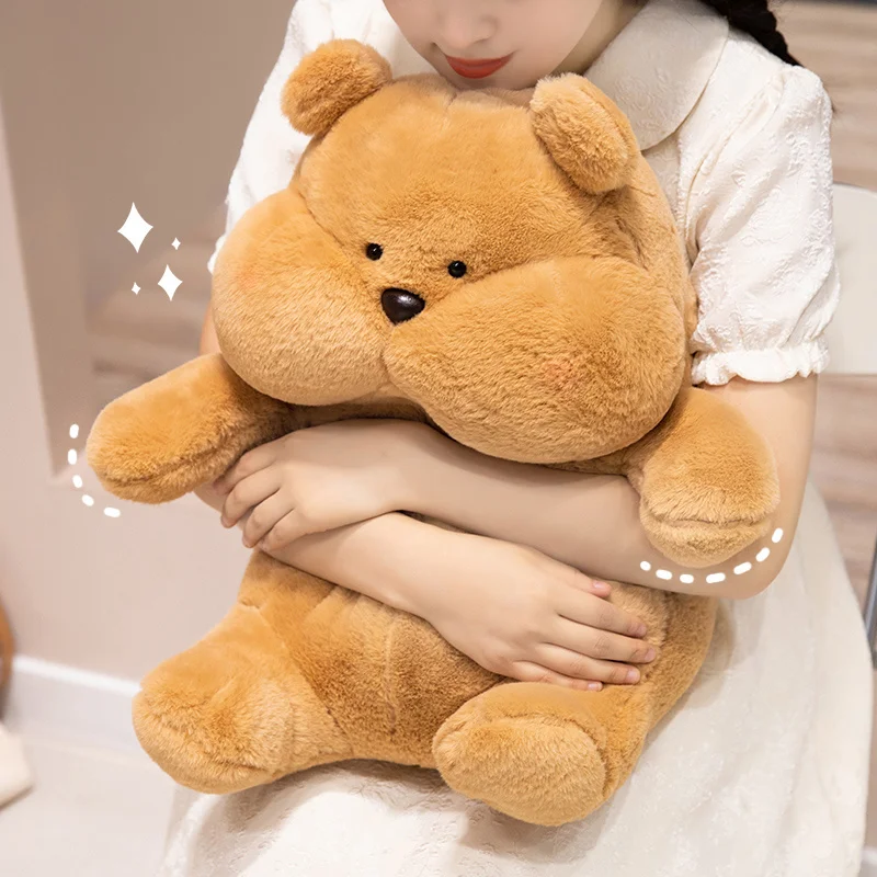 New Kawaii Chubby Cheeks Animals Plush Doll Soft Fluffy Comfy Rabbit Duck Bear Huggable Doll For Children Cute Gift To Family