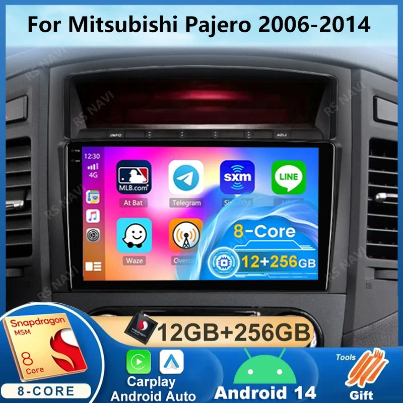 

Автомобильный мультимедийный видеоплеер Android 14 для Mitsubishi Pajero 4 V80 V90 2006-2014 Carplay Автомобильный мультимедийный видеоплеер навигация головное устройство WIFI + 4G