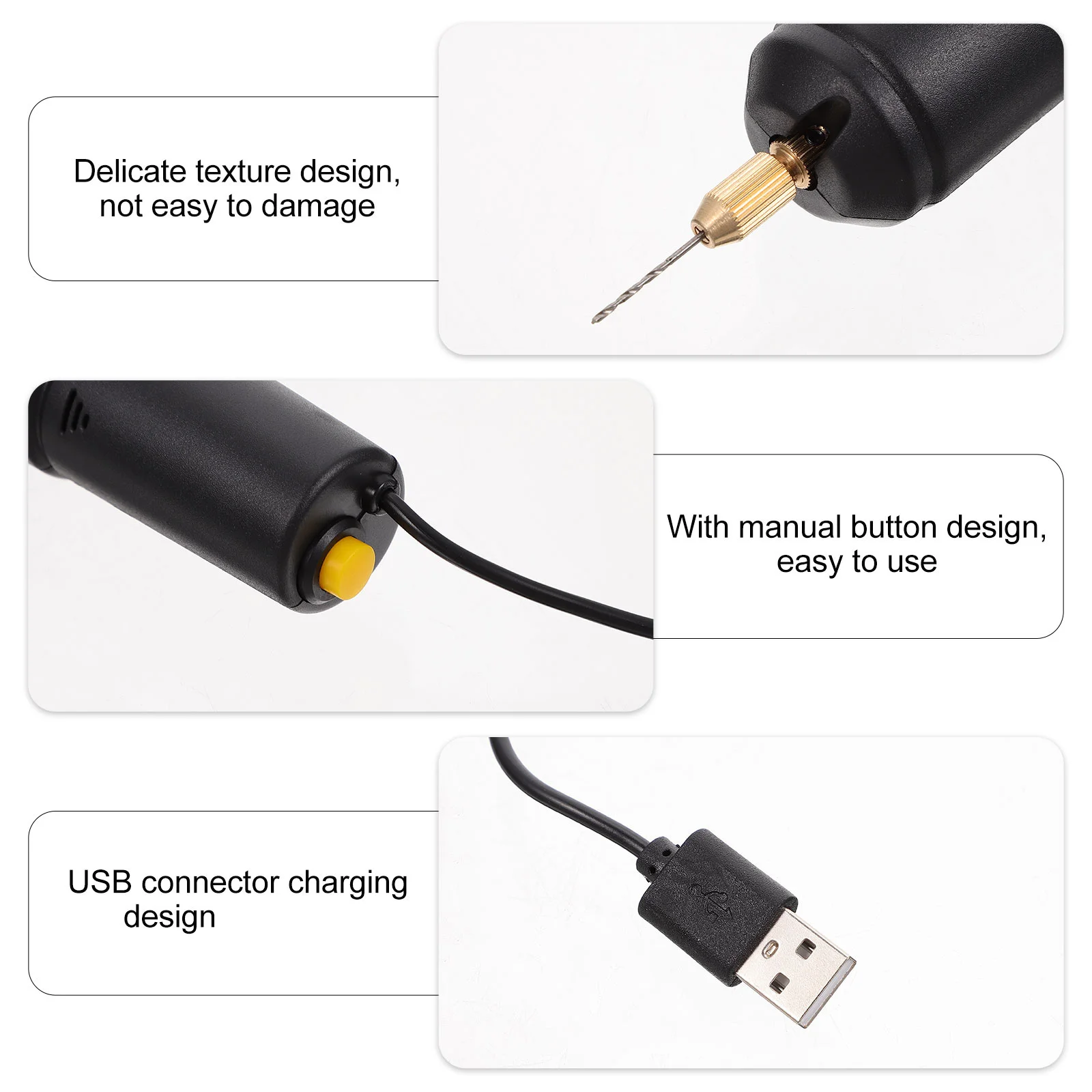 

1Set Mini Electric Hand Drill USB Charging Small Pearl Epoxy Puncher Aeromodelling DIY Portable Handheld Drill Tool