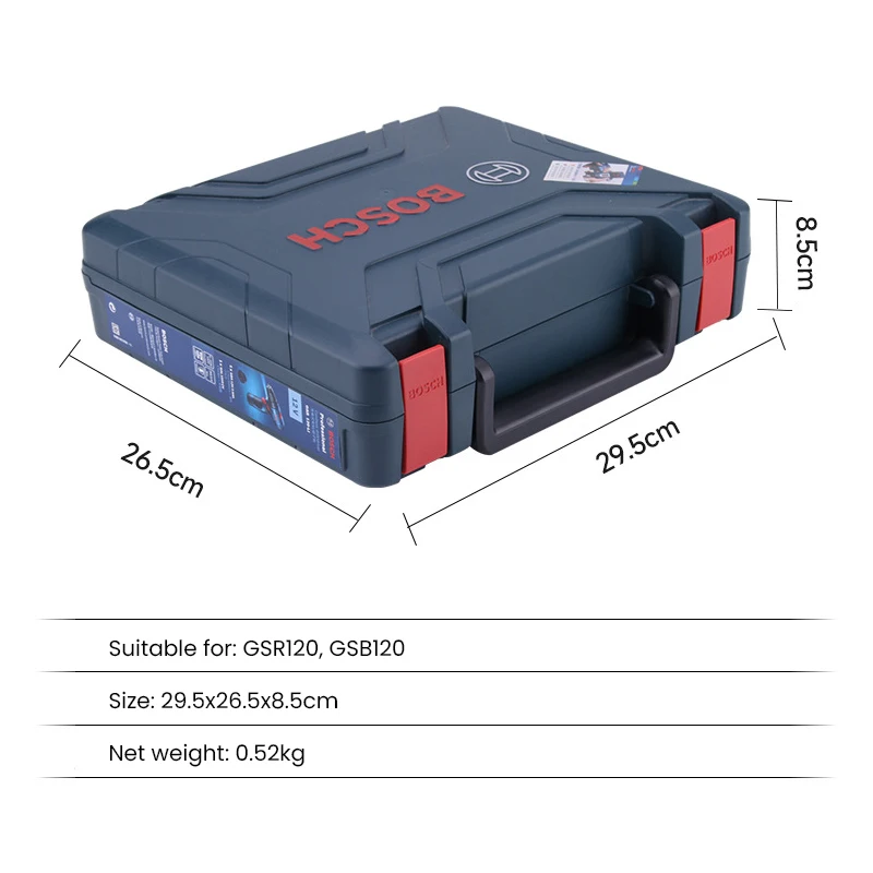 Bosch estuche portátil para herramientas eléctricas, estuche de almacenamiento para taladro eléctrico, adecuado para taladro eléctrico de tamaño pequeño