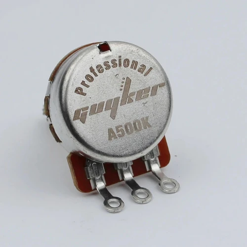 GUYKER-potenciómetro de eje largo de latón A500K para guitarra eléctrica, 1 unidad