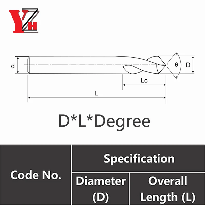 YZH HRC65 Spot Drill Angle Of 60° 90° 120°  Stub Starting Location center Bit CNC Prepare Guide Pilot Hole Chamfer Machine Tool