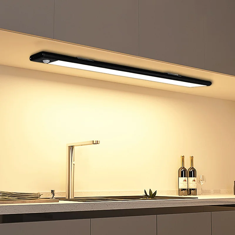 Luz LED para armario con Sensor de movimiento, lámpara nocturna recargable ultrafina para cocina y dormitorio, 20/30/40CM