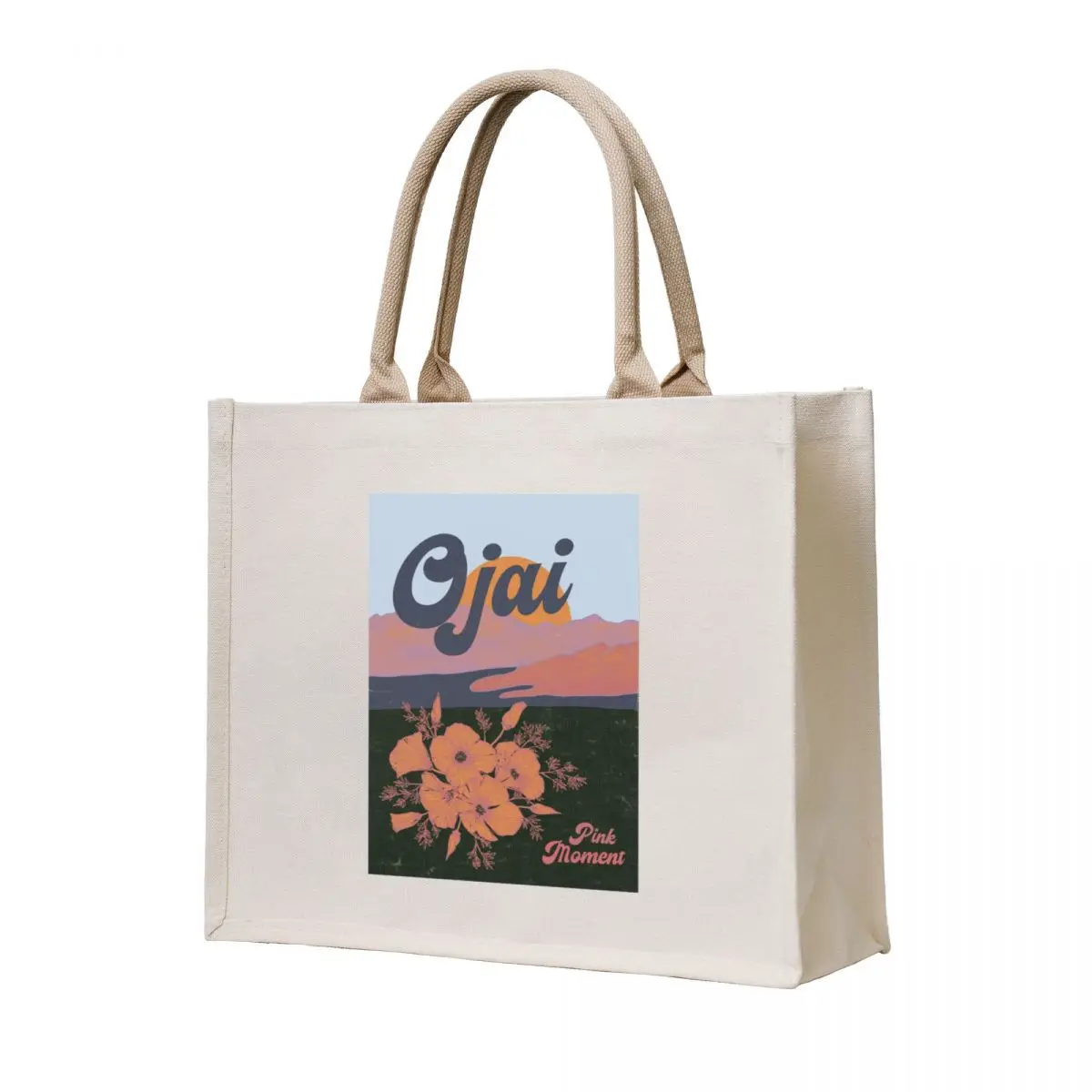 

Ojai, CA - Pink Moment Tote Bag Women's beach bags tote bags aesthetic tote bag canvas the bag