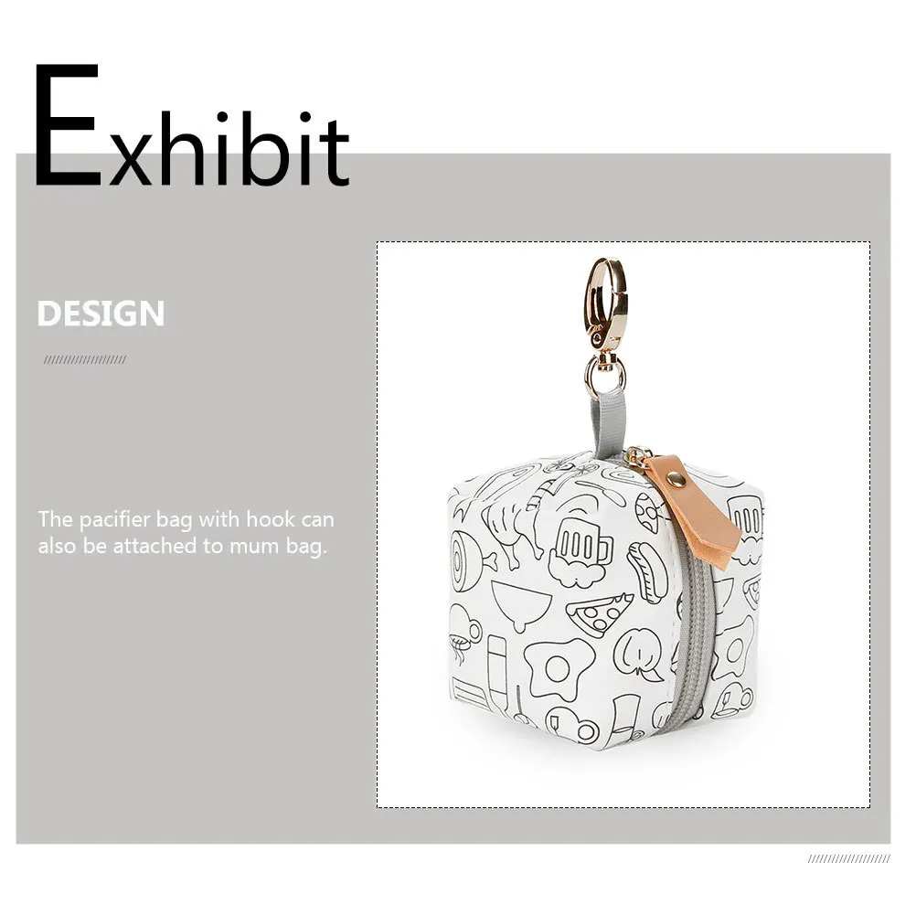 

Waterproof Baby Pacifier Bag Portable Lightweight Zipper Closure Hanging Storage Case for Diaper Bag Travel Protective Pacifier
