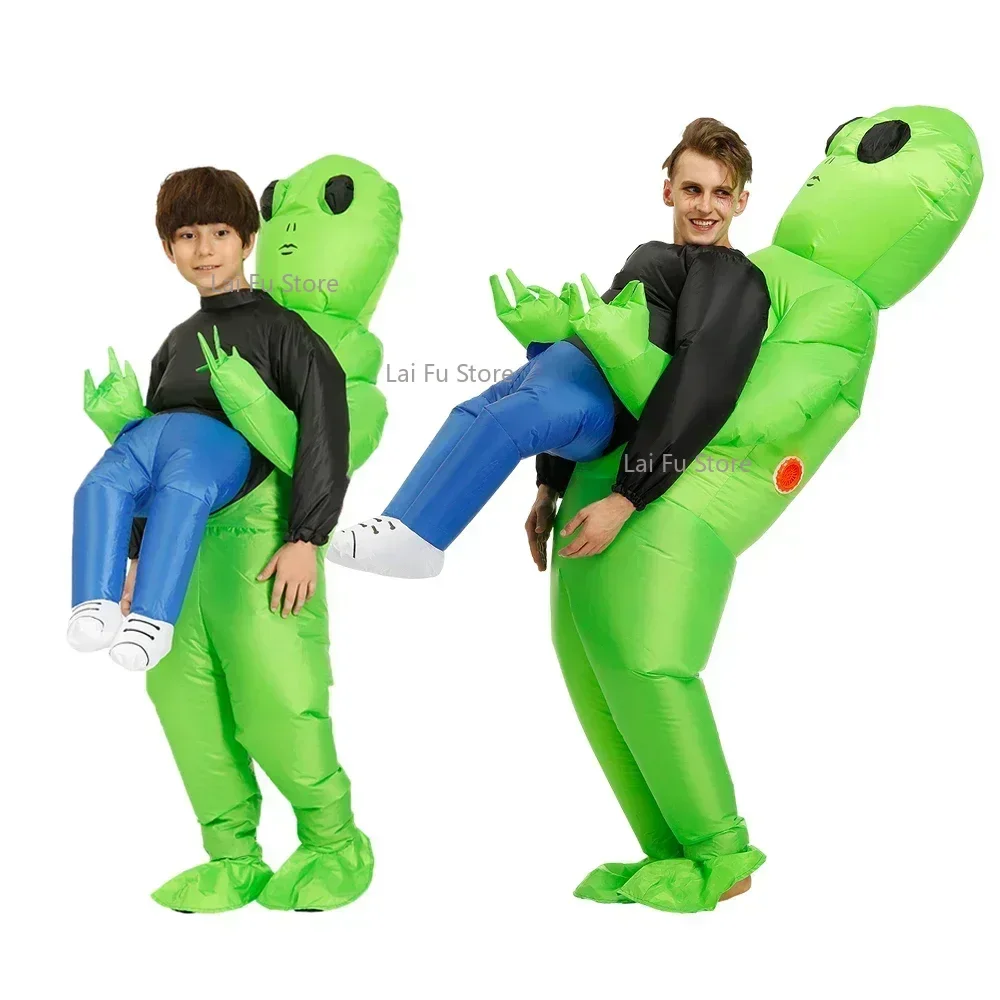 Halloween Anime Fancy Alien Costume Adult Kids Alien Inflatable Costume Boys Girl Party Cosplay For Man Women Funny Suit Dress