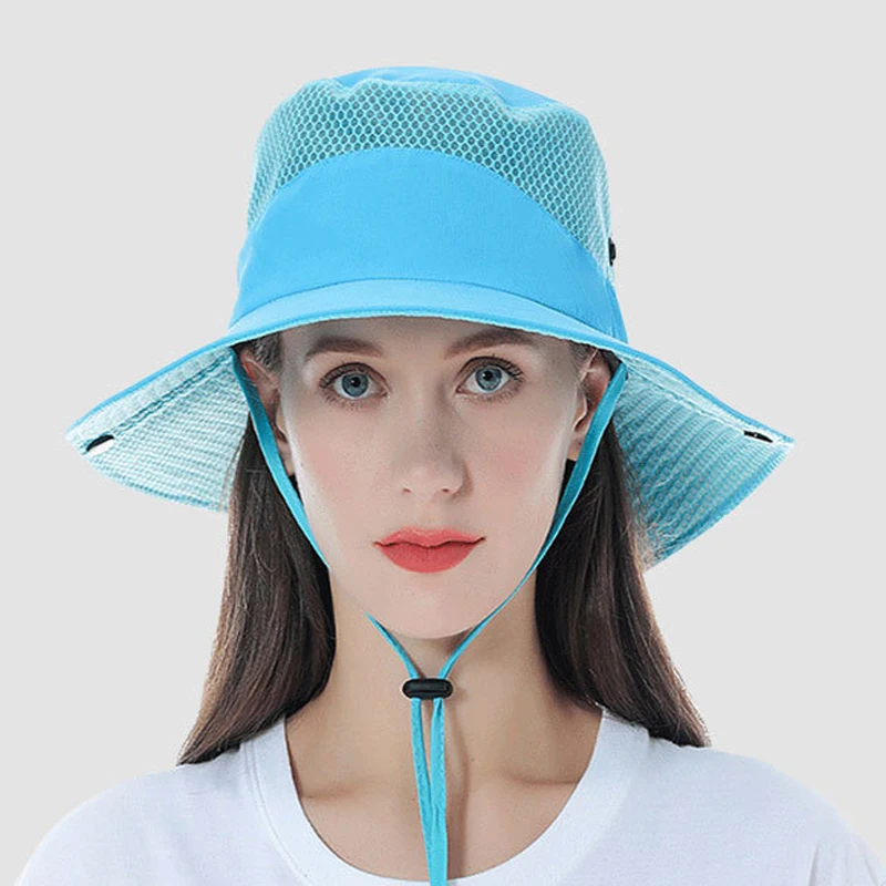 

Hat Men Women Summer Sun Protection Big Brim Cap With String Accessory For Beach Fishing Swimming Hiking Work Outdoor