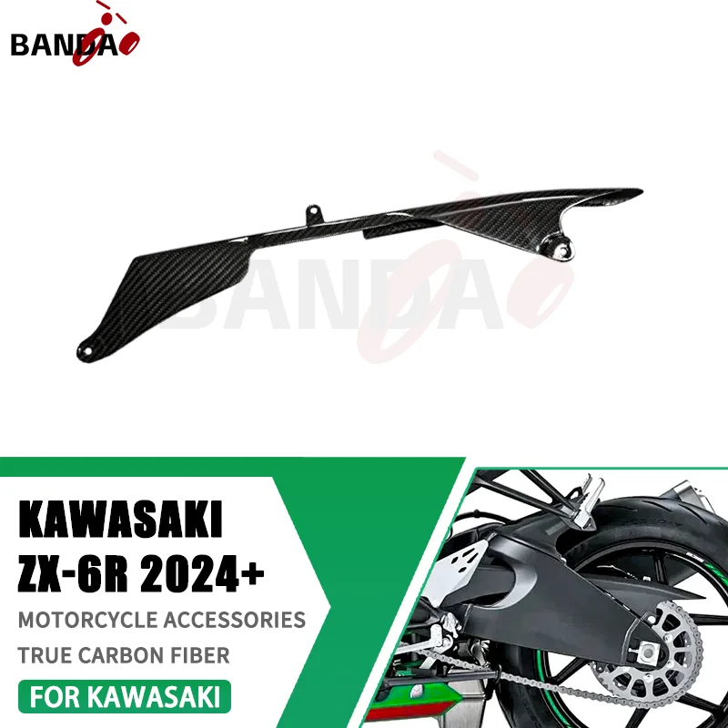 

For KAWASAKI ZX6R ZX6R 2024 100% 3K Pure Carbon Fiber Motorcycle Accessories Small guard plates windshield Enclosure Deflector