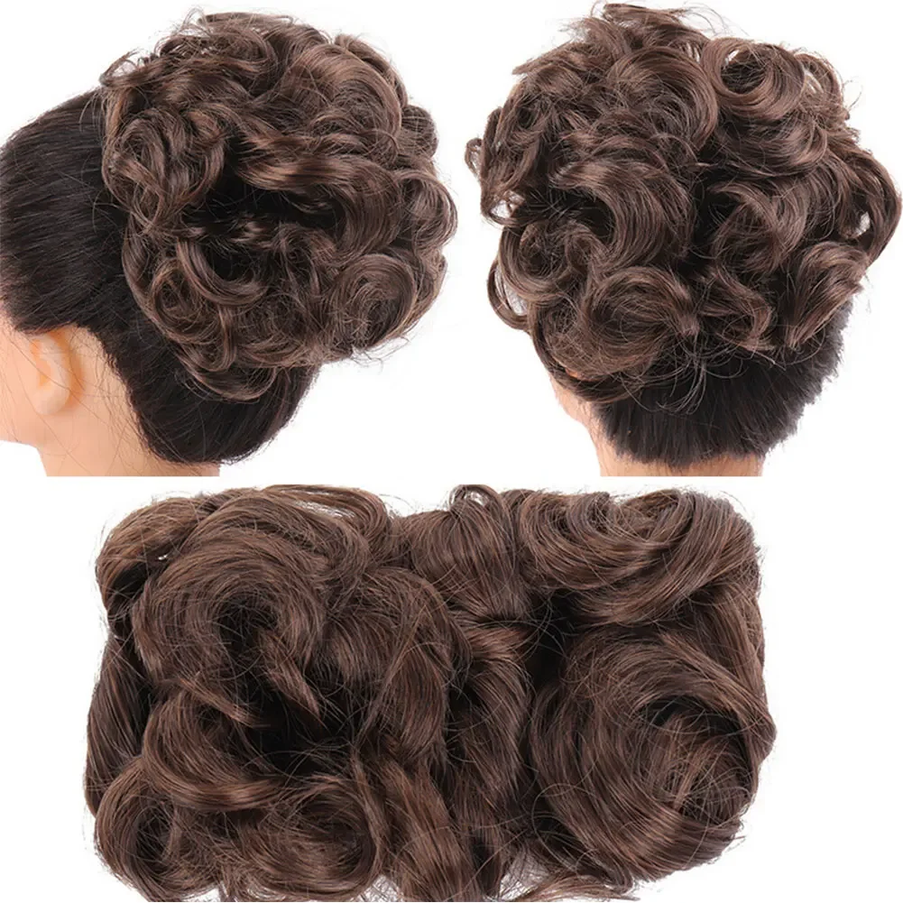 S-noilite الاصطناعية مشط كبير كليب في مجعد الشعر التمديد Chignon خصلات شعر النساء أوبدو غطاء هيربيسي تمديد كعكة الشعر