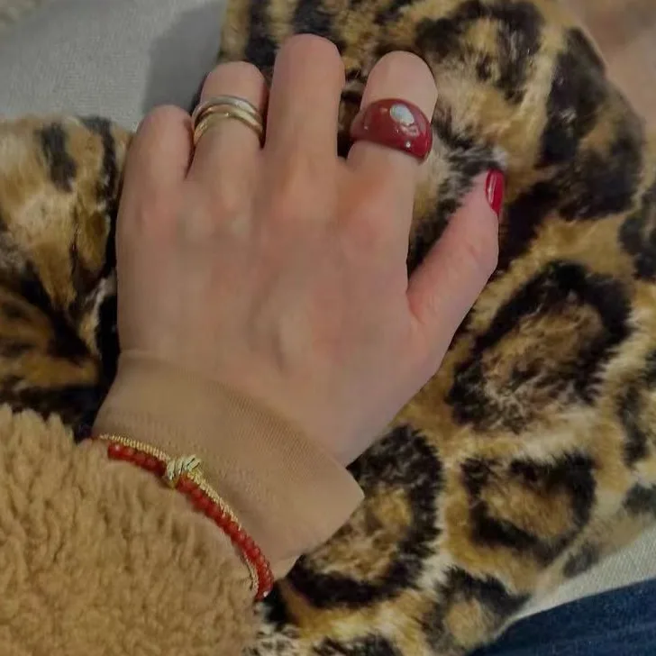 

Jenny&dave Vintage Style Enamel Drip Glazed Ring, High-end Niche Ring Elegant Party Jewelry Rings Women's Ring