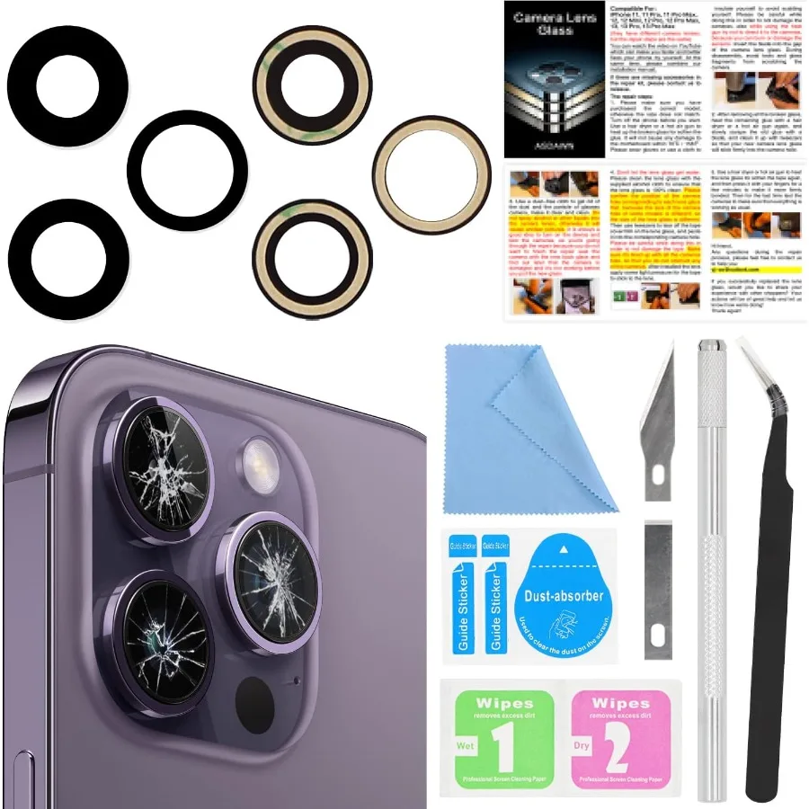 

ASDAWN Back Rear Camera Lens Glass Replacement for iPhone 14 Pro 6.1 Inches with PreInstalled Adhesive ASDAWN Back Camera Lens