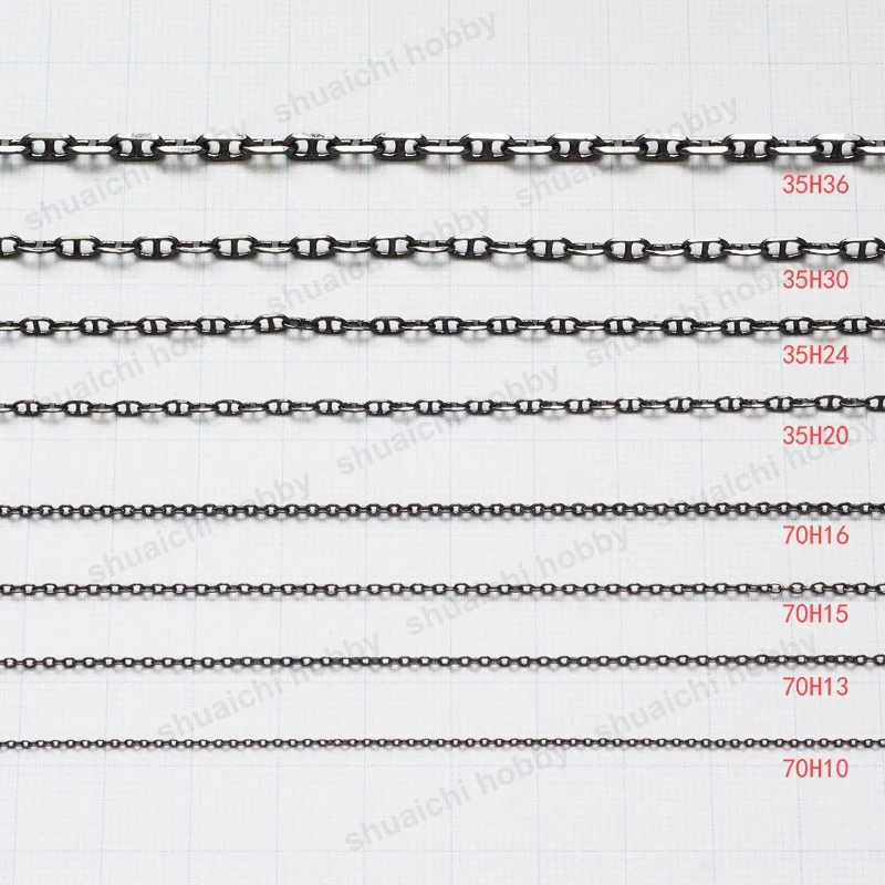 1PCS Length 500mm Model Ship DIY Anchor Chain Black Metal Chains RC Boat Model Guardrail Decoration for Modification Accessories