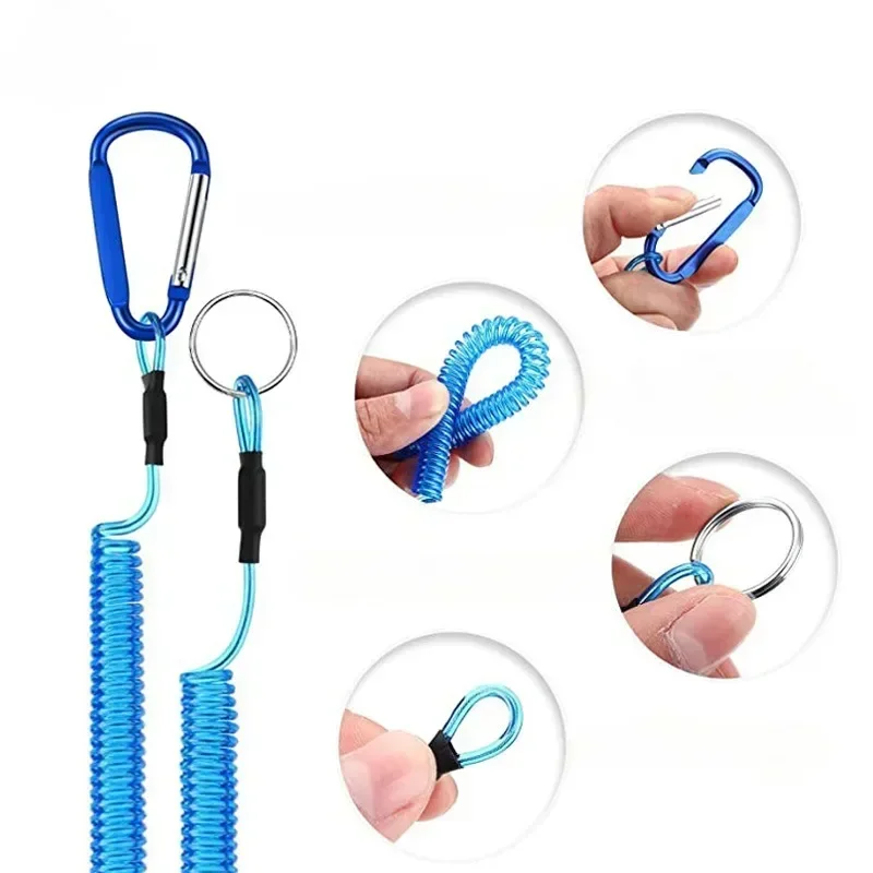 1pcs Fishing Slip Rope Fish Controller Hanging Rope Maximum Elastic Spring 1.2 Meters Multifunctional Strong Pull Elastic Cable