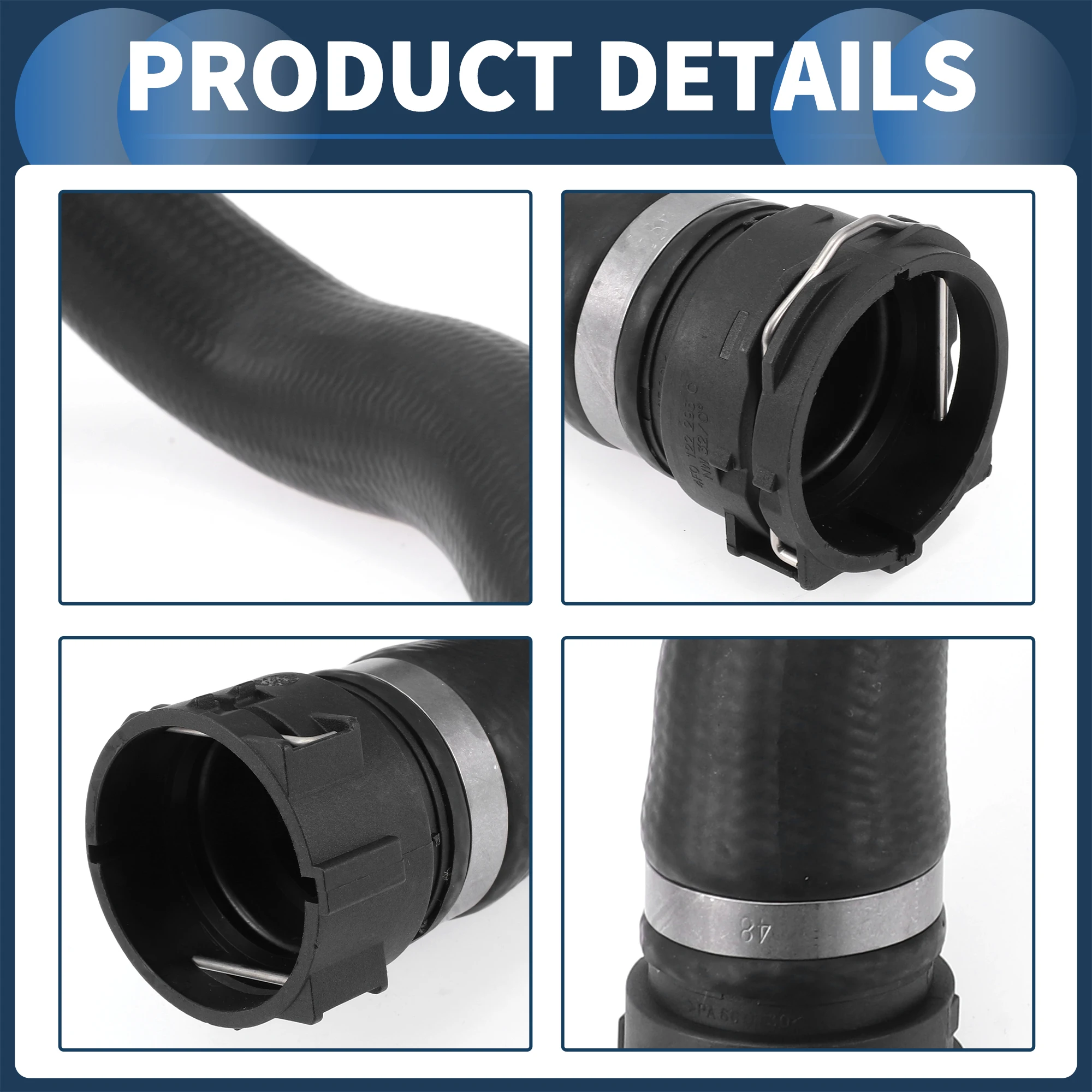 

Шланг радиатора UXCELL для Audi A8 Quattro 3.0L 2012-2016 No 4H0121101AB Черный 1 шт.