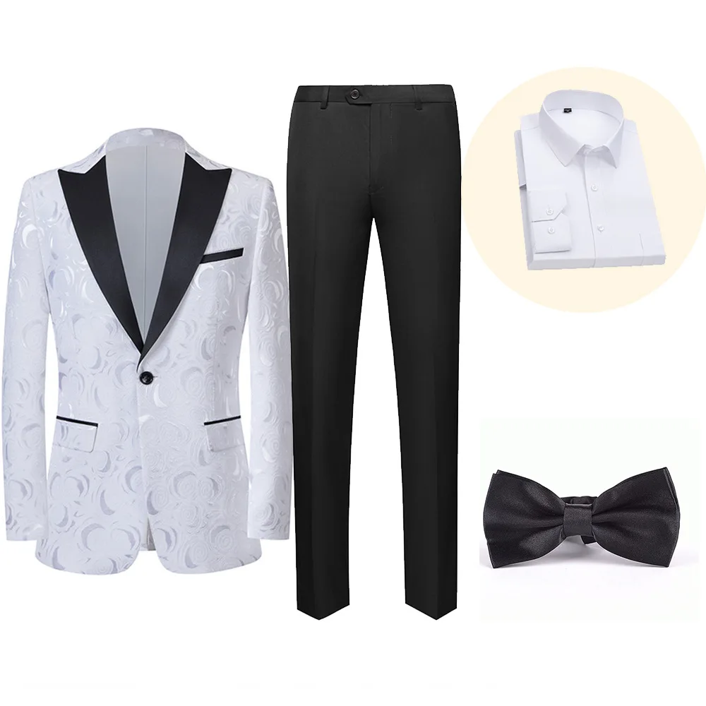 Europe and The United States New Magenta Dark Contrast Dress Wedding Host Suit Male Korean Leisure Suit Two-piece Suit.