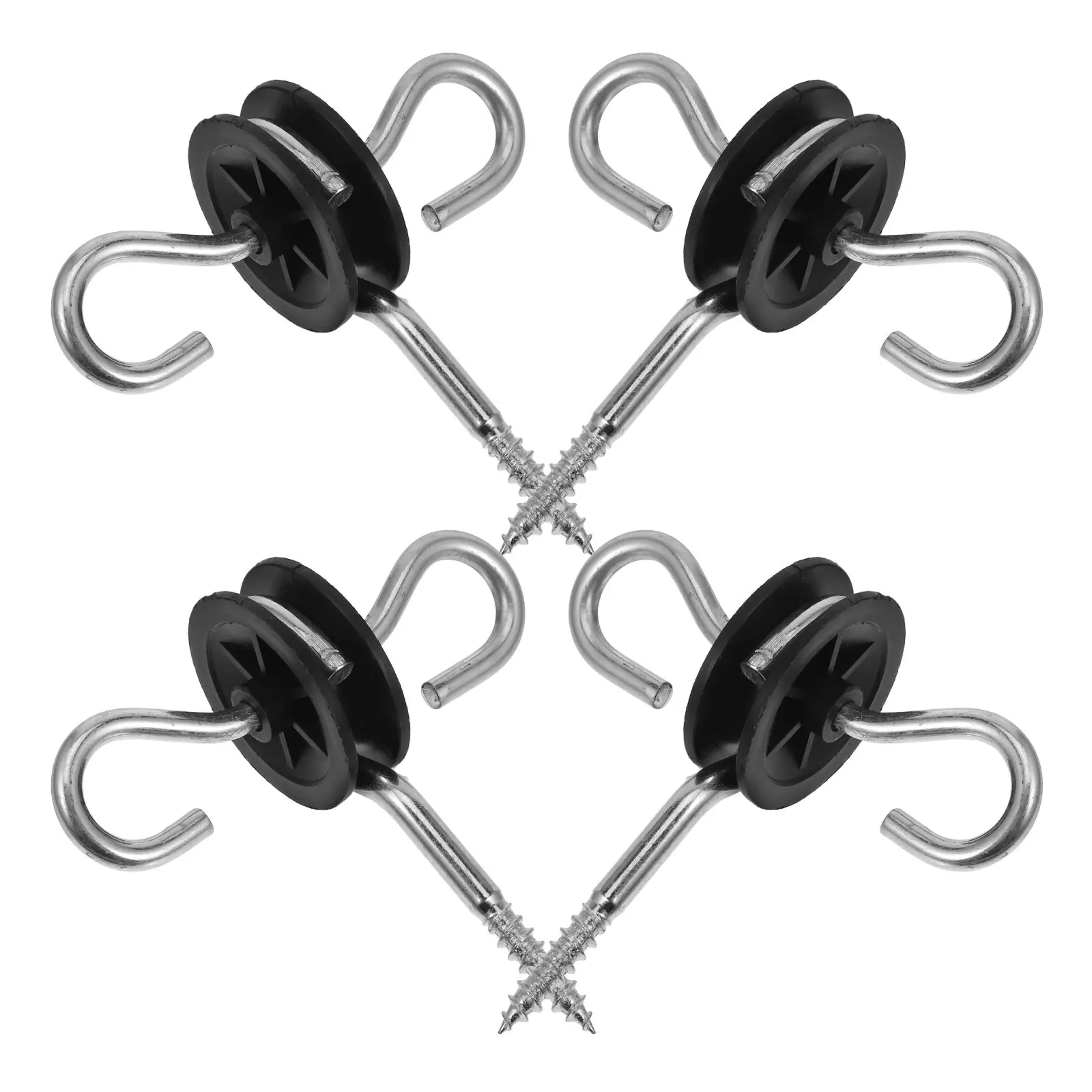 

4 шт. Электрические изоляторы для ограждений, вкручиваемые, для деревянных столбов, для ферм, садов, ограждений для скота, с двойным крюком и ручкой-соединителем